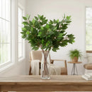 Pack De 12 Hojas Ramas Artificial Verde Follaje Ficus Arbol Verde