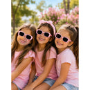 Anteojos Gafas De Sol Niña Lentes Gafas Infantil Vintage Vintage Rosa Negro