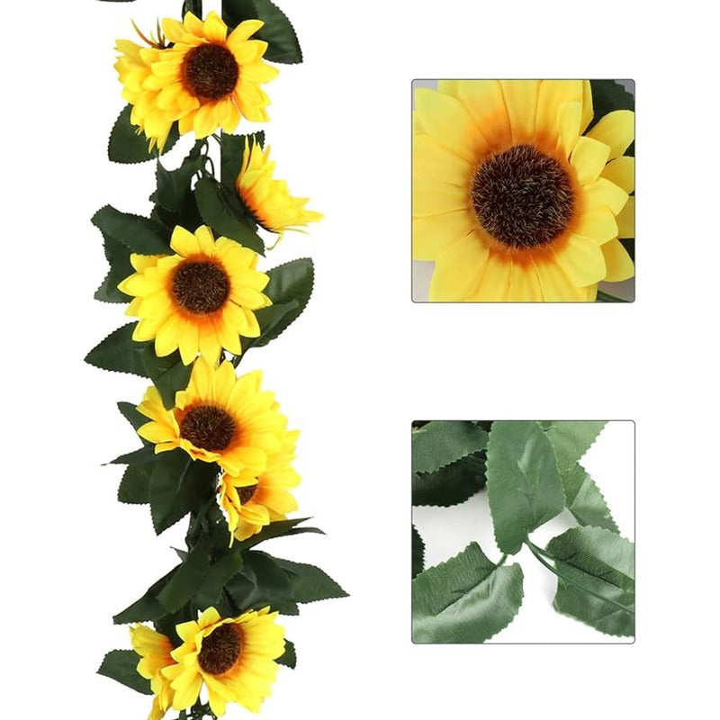 Girasol Amarillo Guirnalda  Artificial De 210 Cm