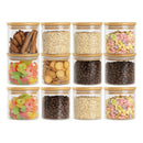 Frascos Herméticos Vidrio Eco & Deco 250ml Tapa Bambú Pack 12 Unidades Transparente