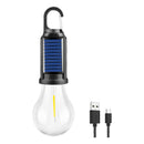 X4 Lampara Solar Usb Camping Ampolleta Led Recargable Negro