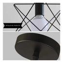 Lámpara Colgante Industrial Geométrica Metal Negra + Foco