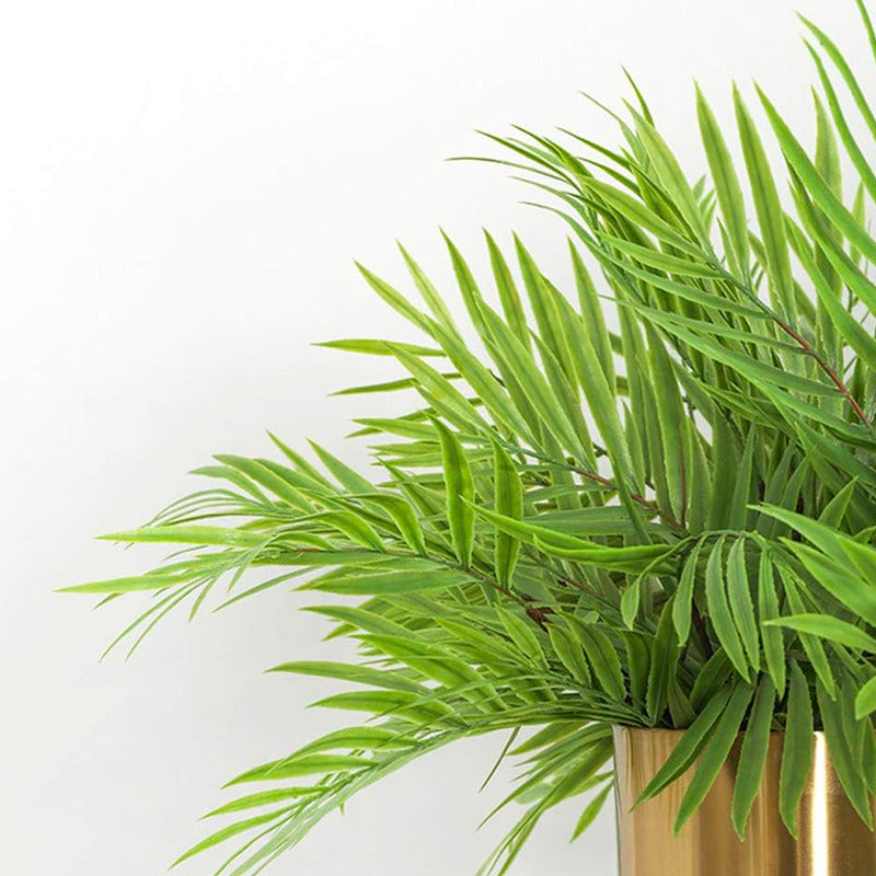 Palmera Follaje Fino Colgante Flor Artificial Vara Frondosa Color Verde