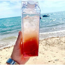 Jarra Botella Para Leche Jugo Bebidas Etc 1 Litro Con Stiker Transparente
