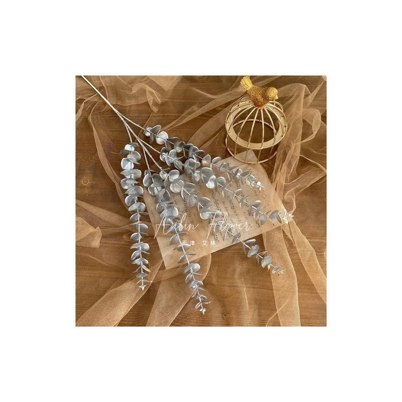 Flor Artificiales Tallos De Eucalipto De Plata Grande