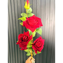 Rosas En Vara 1.10mt Grande Decorativo Artificial Decoración Rojo