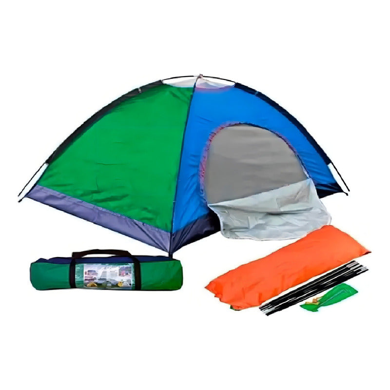 Carpa Para Acampar Glamping Armable Para 3 Personas 200x150 Color Verde