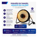 Mini Calefactor Electrico Theck 200w Portatil Bajo Consumo Negro