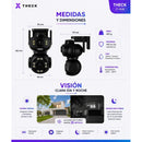 Cámara Wifi Ptz Theck Doble Lente Ia 2mp Visión Nocturna Negro
