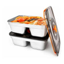 X2 Recipiente Hermético 1.8l Acero Inoxidable Lunch Box Coci