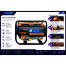 Generador Eléctrico Theck K10822 Gasolina 3.65kva 230v