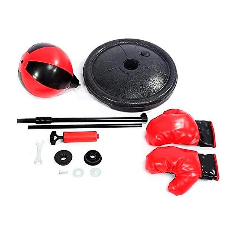 Set De Boxeo Puching Ball Niños Altura Ajustable