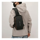 Bolsa De Moto Anti-robo Impermeable Bandolera Deportivo Color Negro/dorado Liso