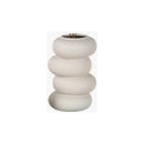 Florero Vintage Cerámica Cintura Moderno Blanco Crema
