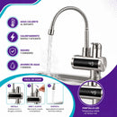 Grifo Eléctrico Calentador Agua Instantáneo Con Pantalla Led Plateado Cromado 50/60hz