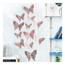 Pegatinas Mariposas 3d Hd Seduction Oro Rosa Pared 12 Unidades