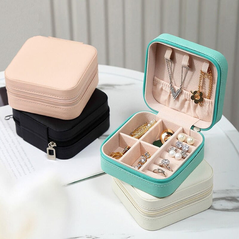 Joyero Portátil Caja Organizadora De Joyas Anillos Collar
