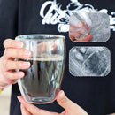 Set 2 Vasos Vidrio Doble Capa Ecodecotérmicos Café 7.5x14cm Blanco