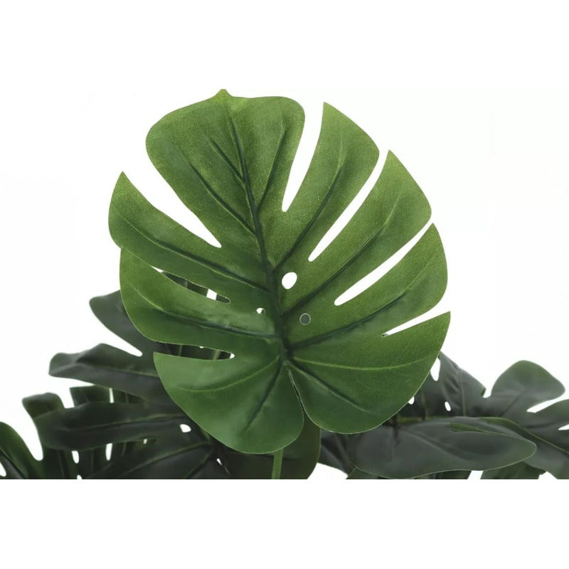 Flor Artificial Planta Con Maceta Monstera Decoracion Hogar