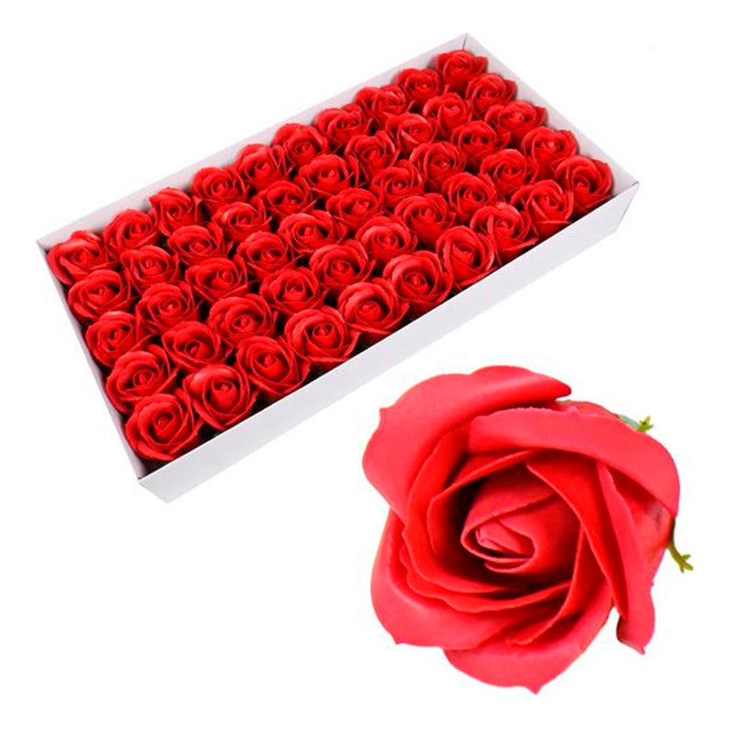 Pack 50 Und Rosas Artificiales A Base D Jabón Para Decorar