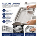4 Bandejas Acero Inox 1/4 26.5x16.5x15cm Theck Plateado