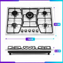 Encimera A Gas Theck 5 Quemadores Acero Inoxidable 70cm Plateado