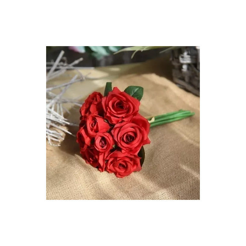 Rosas Decorativo Artificial Ramo Para Decoración Pitillo