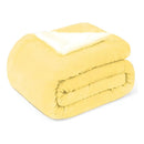 Frazada Chiporro Sherpa 200x230cm 2kg Polar Invierno Liso Amarillo 200 Cm X 230 Cm