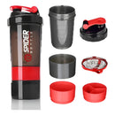 Shaker Proteina Botella Fitness Mezclador Batidos Color Rojo