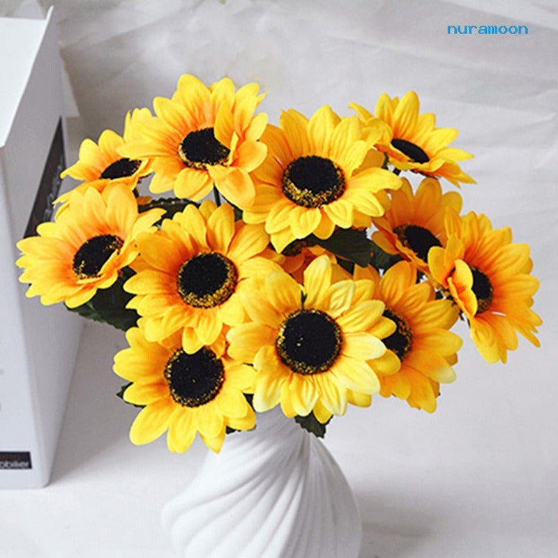 Girasol 22pcs Mini Girasol De Seda Artificial Flores