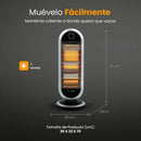 Estufa Halógena Oscilante 1200w 3 Niveles De Calor Gris