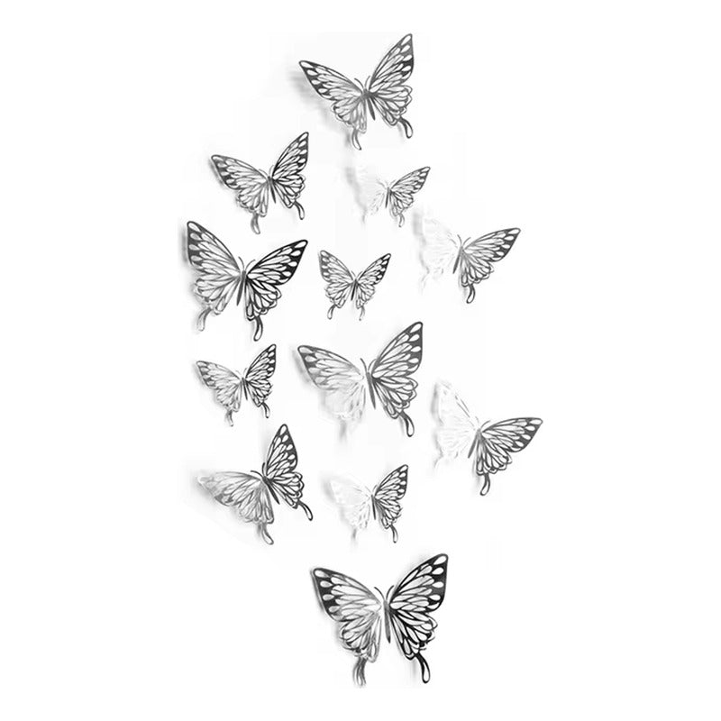 Mariposas 3d Pegatinas Pared, 12 Unidades Para Decorar Color Oro Rosa