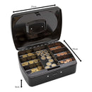 Caja Fuerte Metálica Acero Inoxidable Negro Con Llave Para Dinero Negro-269003