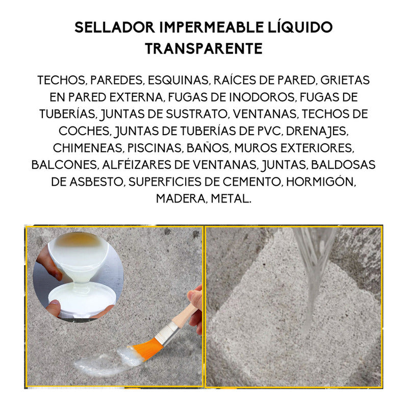 Tapagotera Sellador Impermeabilizante Líquido 300g Eq
