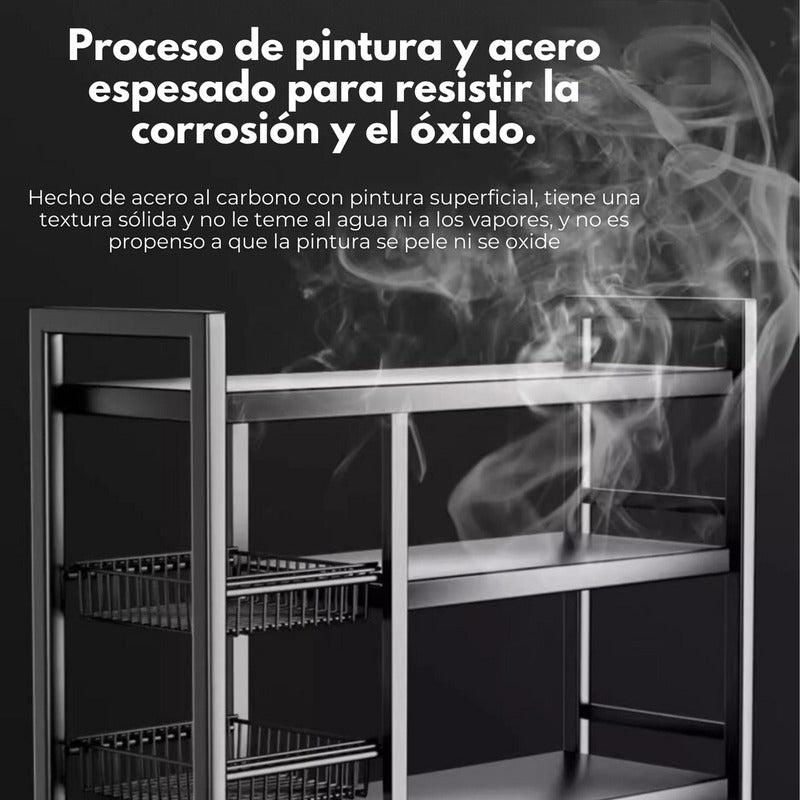 Estanteria Anaquel Organizador Ruedas 4 Niveles 4 Canastilla