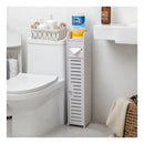 Mueble Organizador De Baño Thek De Mdf Blanco Con Puertas Y Estantes
