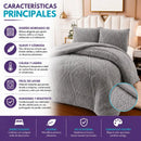 Edredón 2 Plazas Acolchado Suave Incluye 2 Fundas Theck Marrón