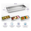 4 Bandejas Acero Inox 1/3 32.5x17.5x6.5cm Theck Plateado