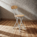 Silla Taburete Simil Madera Plegable 70x34cm Laqueado Marrón
