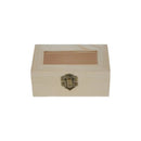 Caja Organizadora De Madera Natural Con Tapa De Vidrio