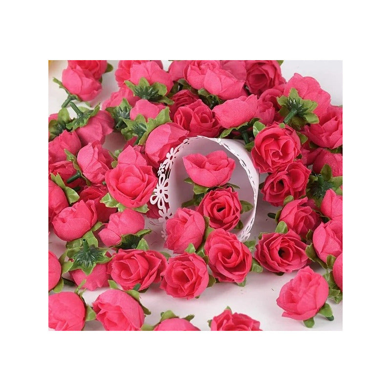 100 Piezas Cabeza De Rosas Flores Artificiales Rositas Minis