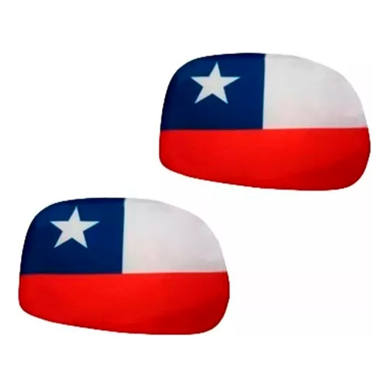 Cubre Espejo Bandera Chilena Pack 2 Fundas Cubre Retrovisor