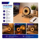 Mini Calefactor Electrico Theck 200w Portatil Bajo Consumo Negro