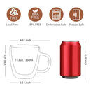 Pack 2 Tazas Doble Pared Vidrio Termicas 350ml Cafe Te