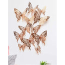 Pegatinas Mariposas 3d Hd Seduction Oro Rosa Pared 12 Unidades