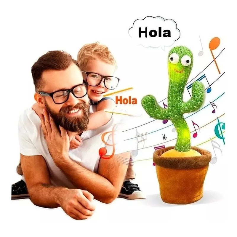 Cactus Bailarín Musical Repetidor Recargable Voz Interactivo