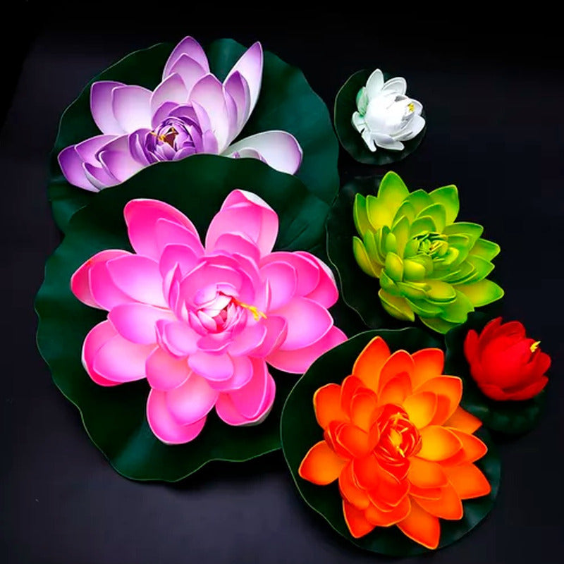 Flor De Loto Artificiales Loto Lirio Cojín Flotante