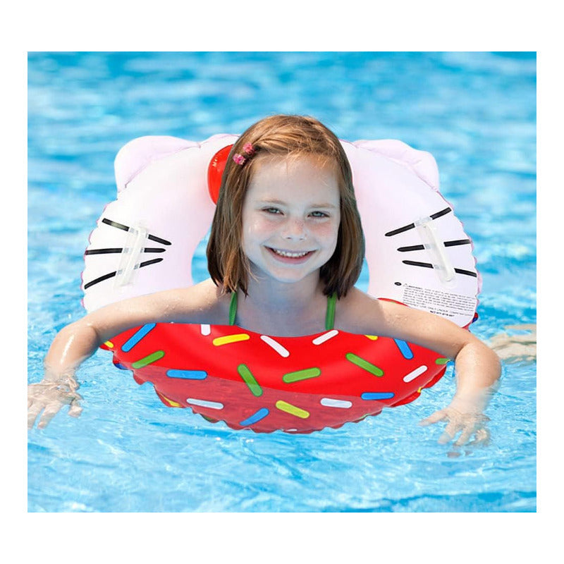 Flotador Hello Kitty -dona Salvavida Inflable Niños Piscina