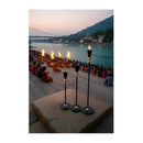 Set De 3 Porta Velas Candelabro Metálico Mónaco Negros Negro