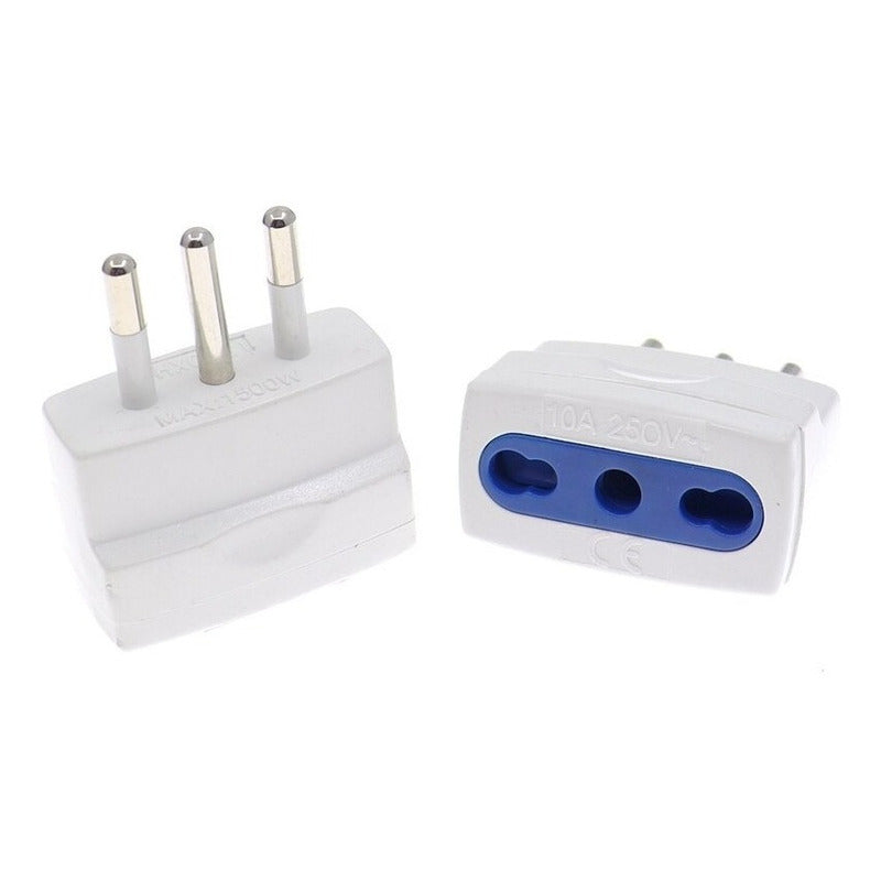 Adaptador Enchufe 10/16 Amper 250v Blanco